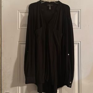 Style & Co Sheer Black Long Sleeve Shirt.